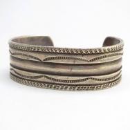 Historic Navajo Filed Ingot Silver Cuff Bracelet  c.1910