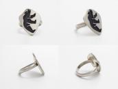 【Lawrence Saufkie】Hopi Walking Bear Overlay Ring c.1975～