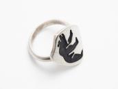 【Lawrence Saufkie】Hopi Walking Bear Overlay Ring c.1975～