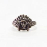 Vtg 【Maisel's】 Indian Chief Head Silver Ring c.1945～  JP16.5