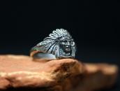 Vtg 【Maisel's】 Indian Chief Head Silver Ring c.1945～  JP16.5