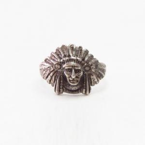 Vintage【Maisel's】Indian Chief Head Silver Ring  c.1945～　JP10
