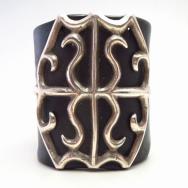 Vintage Navajo Arabesque Casted Silver Ketoh/BowGuard c.1950