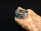 【Mark Chee】 Navajo Filed & Stamped Silver Band Ring  c.1955～