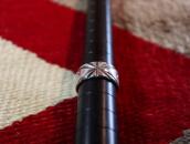【Mark Chee】 Navajo Filed & Stamped Silver Band Ring  c.1955～