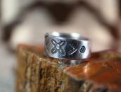 【Mark Chee】 Navajo Filed & Stamped Silver Band Ring  c.1955～