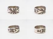 【Mark Chee】 Navajo Filed & Stamped Silver Band Ring  c.1955～
