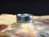 【Mark Chee】 Navajo Filed & Stamped Silver Band Ring  c.1955～