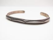 Vintage Stamped Narrow Triangle wire Cuff Bracelet  c.1940～