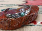 Atq Arrows Applique Cuff Bracelet w/Green Turquiose  c.1935～