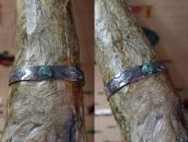 Atq Arrows Applique Cuff Bracelet w/Green Turquiose  c.1935～