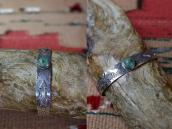 Atq Arrows Applique Cuff Bracelet w/Green Turquiose  c.1935～