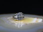 Atq Navajo Arrow Applique & T-bird/卍 Stamped Ring c.1930