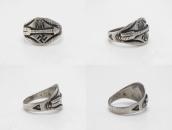 Atq Navajo Arrow Applique & T-bird/卍 Stamped Ring c.1930