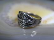 Atq Navajo Arrow Applique & T-bird/卍 Stamped Ring c.1930