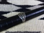 Atq Navajo Arrow Applique & T-bird/卍 Stamped Ring c.1930