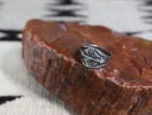 Atq Navajo Arrow Applique & T-bird/卍 Stamped Ring c.1930