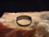 Vintage Zuni Square Turquoise Row Narrow Silver Ring c.1940～