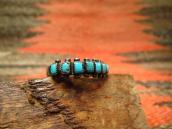 Vintage Zuni Square Turquoise Row Narrow Silver Ring c.1940～