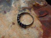 Vintage Zuni Square Turquoise Row Narrow Silver Ring c.1940～