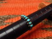 Vintage Zuni Square Turquoise Row Narrow Silver Ring c.1940～