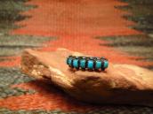 Vintage Zuni Square Turquoise Row Narrow Silver Ring c.1940～
