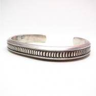 Vintage Heavy Ingot Silver Trianglewire Cuff Bracelet c.1940