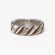 【Greg Lewis】 Acoma Old Bias Filed Ingot Silver Ring  JP23