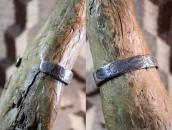 Atq Indian Heads Terminal 卍 Stamped Silver Worn Cuff c.1910～