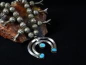 Vtg Navajo Squash Blossom Naja Necklace w/BlueGem TQ c.1950～