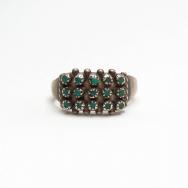 Vintage Zuni Needle Point 15 Turquoise Silver Ring  c.1960～