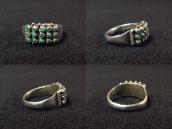 Vintage Zuni Needle Point 15 Turquoise Silver Ring  c.1960～