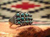 Vintage Zuni Needle Point 15 Turquoise Silver Ring  c.1960～