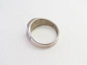 Vtg Navajo Square Turquoise Inlay Cast Silver Ring  c.1965～