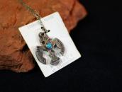 Vintage【Maisel's】Small Thunderbird Fob Necklace w/Tag c.1950