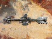 Atq 卍 Stamped Arrow & Thunderbird Shape Silver Pin c.1930～