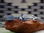 Atq 卍 Stamped Arrow & Thunderbird Shape Silver Pin c.1930～