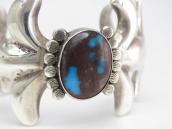 Vintage Navajo Cast Silver Cuff Bracelet w/Bisbee TQ c.1965～