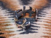 Vintage Navajo Cast Silver Cuff Bracelet w/Bisbee TQ c.1965～