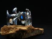 Vintage Navajo Cast Silver Cuff Bracelet w/Bisbee TQ c.1965～