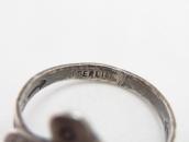 Atq Stamped T-bird Face Ring w/Green Turquoise c.1945～