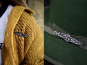 Atq Navajo 卍 Thunderbird & Arrows Stamped Silver Pin c.1930