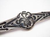 Atq Navajo 卍 Thunderbird & Arrows Stamped Silver Pin c.1930