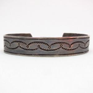 Antique Navajo Stamped Ingot Silver Cuff Bracelet  c.1900～