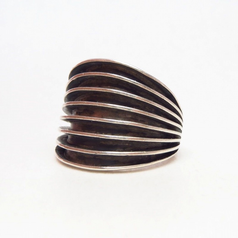 【Johnny Mike Begay】 Navajo Tracks style Wide Ring  c.1960～