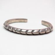 Antique Ingot Silver Filed TriangleWire Cuff Bracelet c.1910