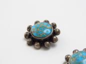 Vtg Concho Face Earring w/Gem Quality No.8 Turquoise c.1940～