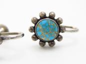 Vtg Concho Face Earring w/Gem Quality No.8 Turquoise c.1940～