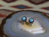 Vtg Concho Face Earring w/Gem Quality No.8 Turquoise c.1940～