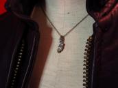 Vintage Praying Hands Fob Silver Necklace